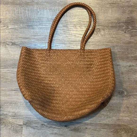 Madewell Woven Leather tote large brown transport bag NEW! - Picture 2 of 11
